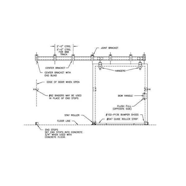 Richards-Wilcox SERIES 1621 HARDWARE SET, 9'-0" OPENING - 1621.00009