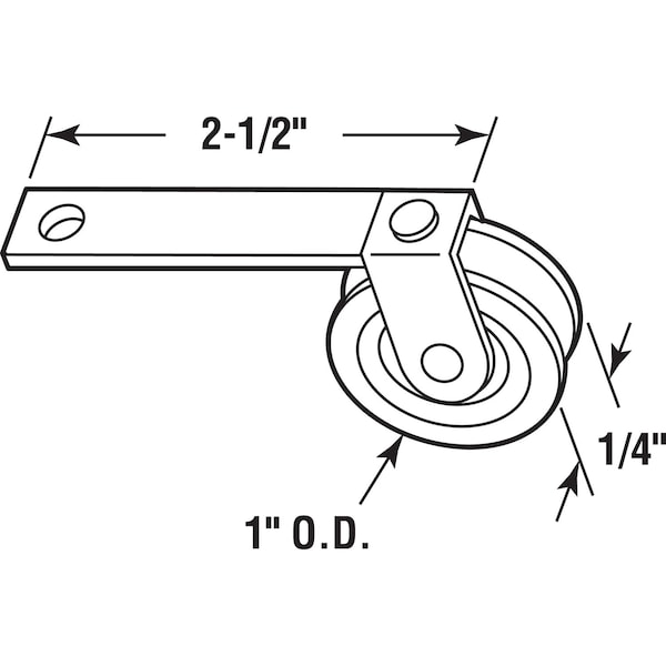 Prime-Line Prime-Line 1 in. D X 1/4 in. L Steel Spring Tension Roller Assembly 2 pk - 1186-B