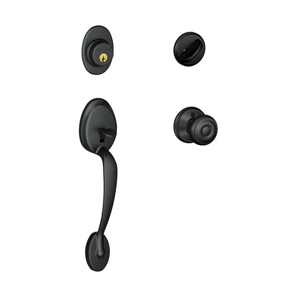 Schlage Schlage Plymouth/Georgian Matte Black Handleset Right or Left Handed - F60PLYXGEO622