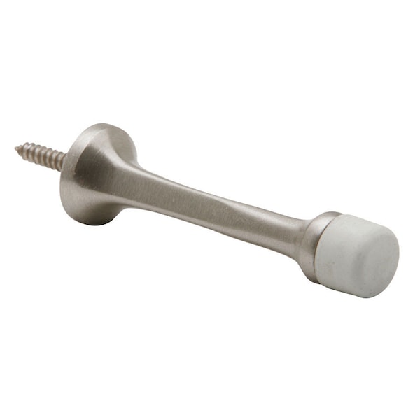 Schlage Schlage 8 in. W X 2-3/16 in. L Solid Brass Satin Nickel Brown Door Stop Mounts to door and wall 2-3/ - SPS61MB-619