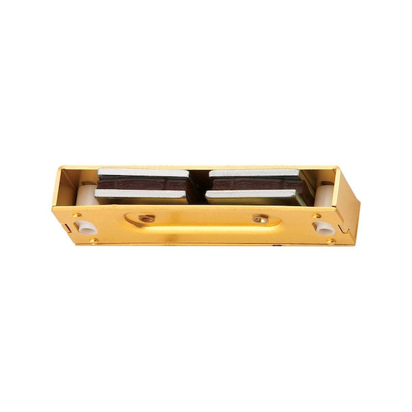 Ives Ives Mighty-Mite 1 in. H X 3-1/8 in. W X 9/16 in. D Polished Brass Aluminum Heavy Duty Magnetic Catc - 326A3