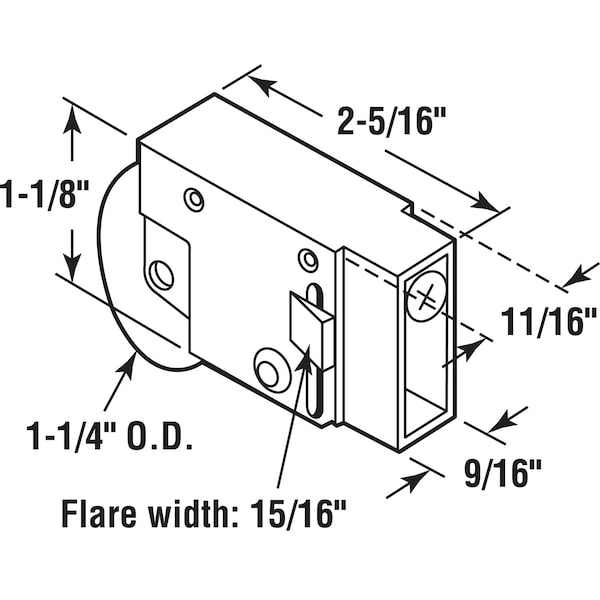 Prime-Line Prime-Line 1-1/4 in. D X 2.31 in. L Steel Roller Assembly 1 pk - 131973
