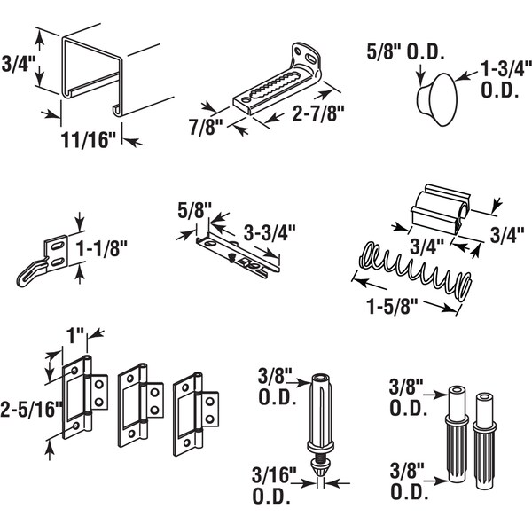 Prime-Line Bi-Fold Closet Door Track Kit, Fits 36 in. Openings, Roll-Formed Steel - 164686-1