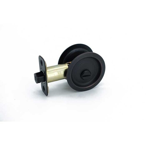 Orca Hardware Pocket Door Lock, Round, Privacy Function, US10B Oil Rubbed Dark Bronze Finish - PDLRD-PR-10B