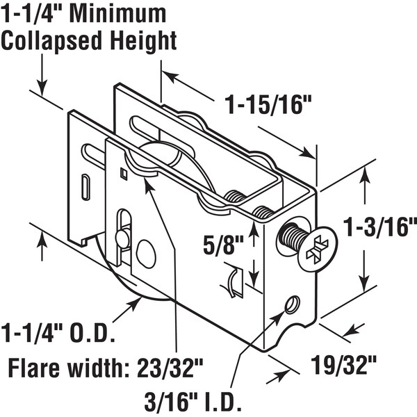 Prime-Line 1-1/4 in. Steel Ball Bearing Sliding Door Roller Assembly (Single Pack) - D 1820