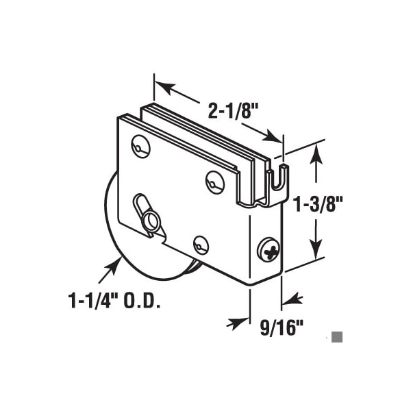 Prime-Line 1-1/4 in. Steel Ball Bearing Sliding Door Roller Assembly, for Window Master (Single Pack) - D 1756
