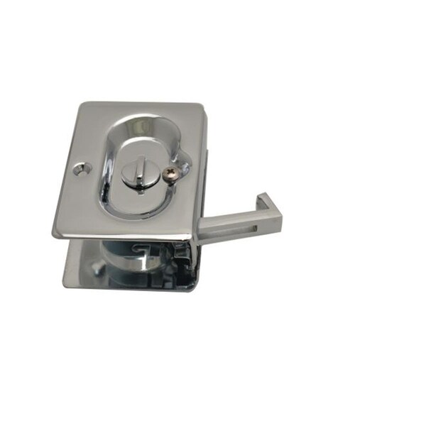 Patioplus Privacy Pocket Door Lock, Bright Chrome - PA1634195