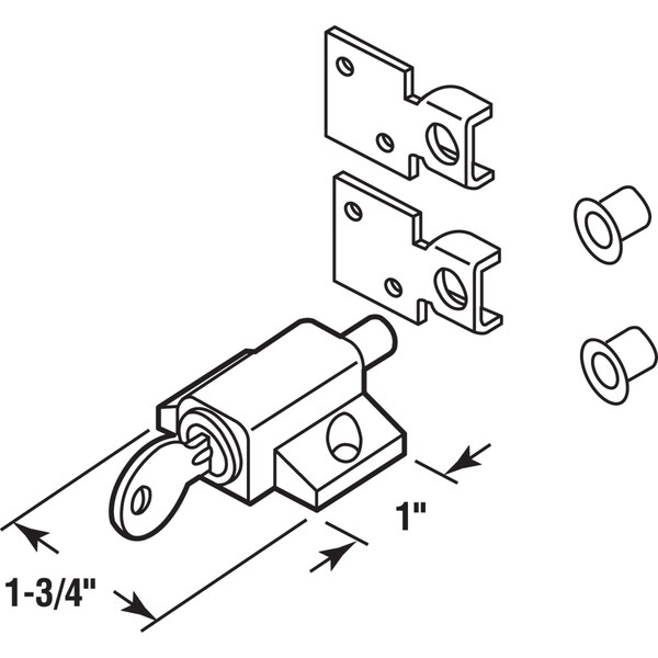 Prime-Line Prime-Line Zinc Indoor Patio Door Keyed Lock - U9861