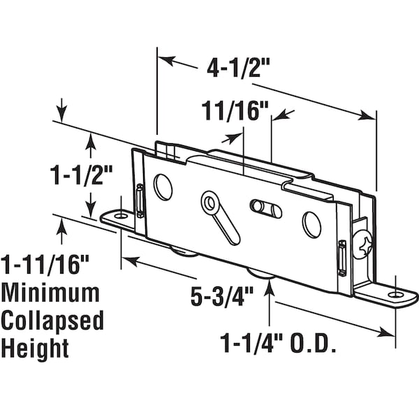 Prime-Line 1-1/4 in. Steel Ball Bearing Low Carriage Sliding Door Roller Assembly Single Pack - D 1991