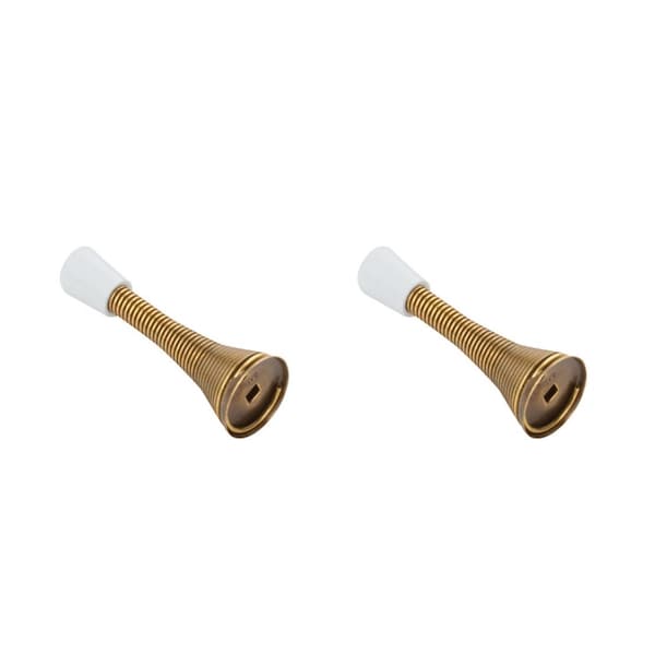 National Hardware National Hardware 3 in. L Steel w/Rubber Tip Antique Brass Gold Spring Door Stop Mounts to wall - N184-341