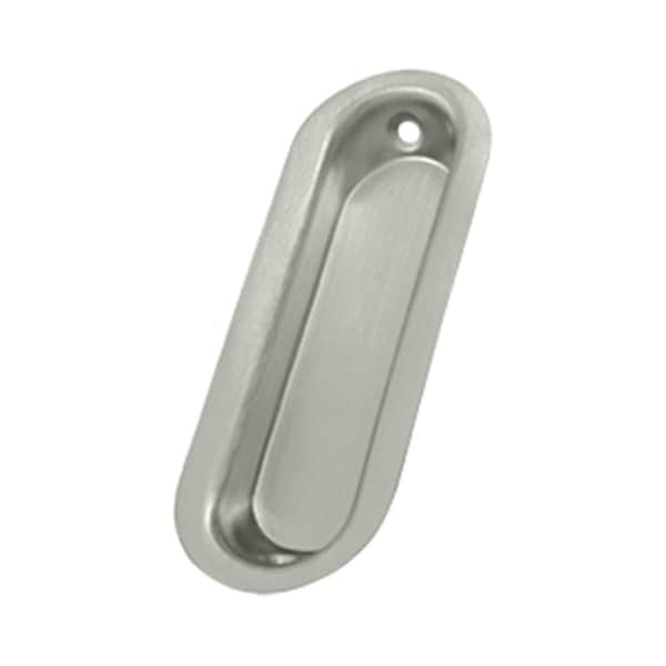 Patioplus 3.5 x 1.25 x 0.31 in. Oblong Flush Pull, Satin Nickel - Solid - PA575187