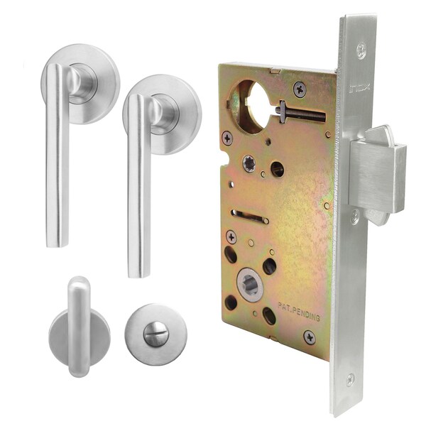 Inox 9540 Sliding Door Privacy 243 Sunrise 2-1/2" Backset 32D LH - XGT243-PD9540A-32D-LH