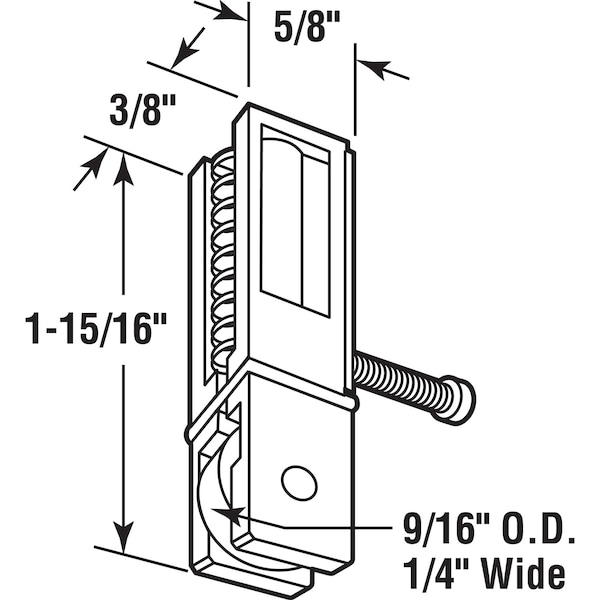 Prime-Line Prime-Line 3/4 in. D X 1/4 in. L Matte White Nylon Roller Assembly 2 pk - 1169