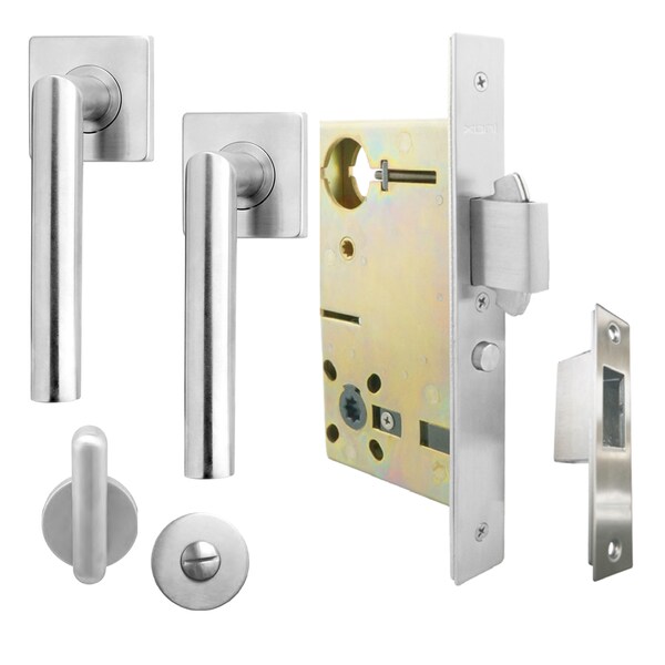 Inox 9640 Sliding Door Privacy 205 Frankfurt 2-3/4" Backset 32D LH - XGS205-PD9640-32D-LH
