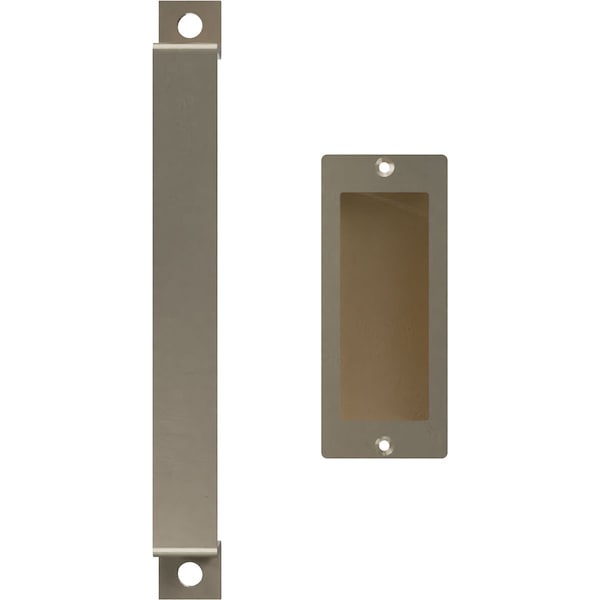 Ekena Millwork 11" Pull Handle & 6" Flush Pull for 1 3/4" Doors, White Bronze - GB6001PP4116WZ
