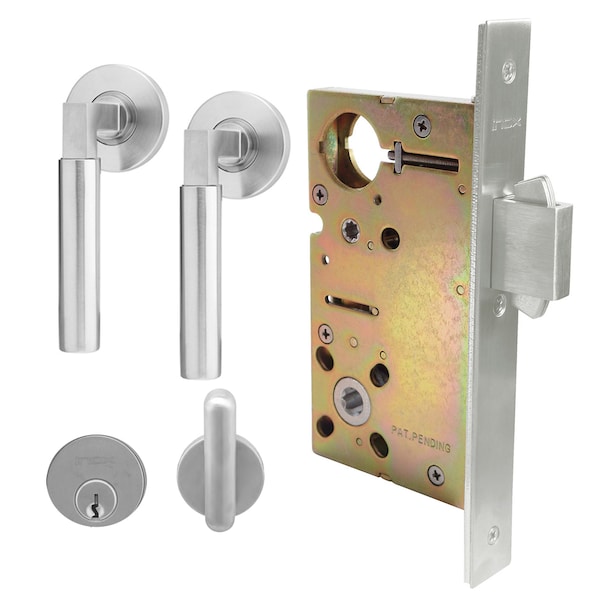 Inox 9550 Sliding Door Entry 221 Aurora 2-1/2" Backset 32D LH - XGT221-PD9550A-32D-LH