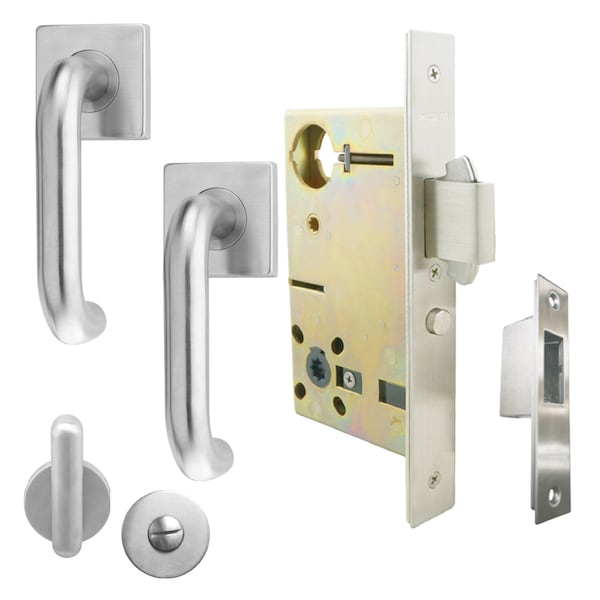 Inox 9640 Sliding Door Privacy 202 Munich 2-3/4" Backset 32D RH - XGS202-PD9640-32D-RH