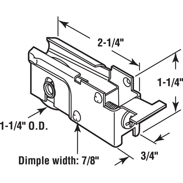 Prime-Line 1-1/4 in. Nylon Ball Bearing Sliding Door Roller Assembly Single Pack - D 1728