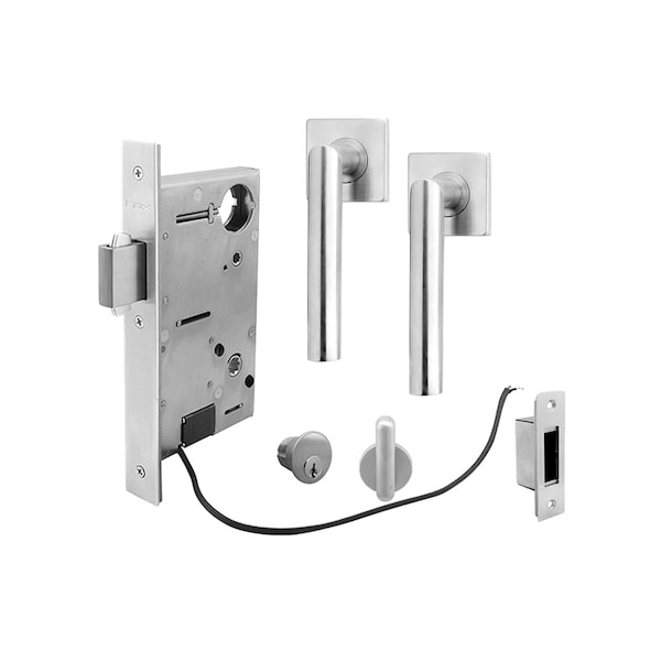 Inox 9750 Sliding Door Entry 205 Frankfurt 2-1/2" Backset 32D LH - XGS205-PD9750A-32D-LH