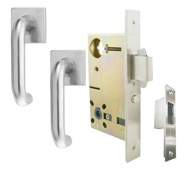 Inox 9610 Sliding Door Passage 202 Munich 2-1/2" Backset 32D RH - XGS202-PD9610A-32D-RH