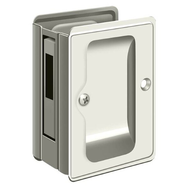 Deltana Hd Pocket Lock, Adj, 3-1/4" X 2 1/4" Sliding Door Rcvr Bright Nickel - SDAR325U14