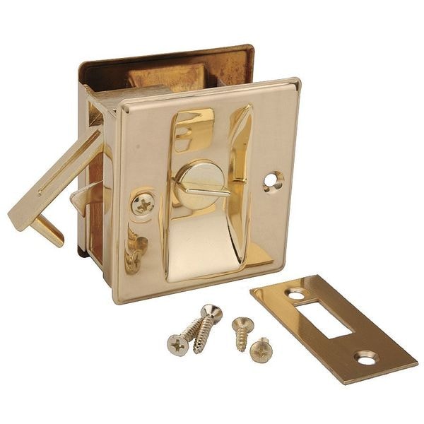 John Sterling Pocket Door Privacy Lock-Bright Brass - CD-1039-US3