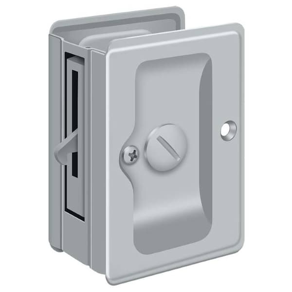 Deltana Heavy Duty Pocket Lock, Adj, 3-1/4" X 2 1/4" Privacy Satin Chrome - SDLA325U26D