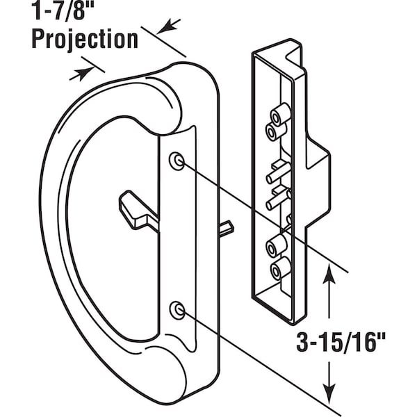 Prime-Line Prime-Line Metal Indoor and Outdoor Patio Door Handle Set - 143598