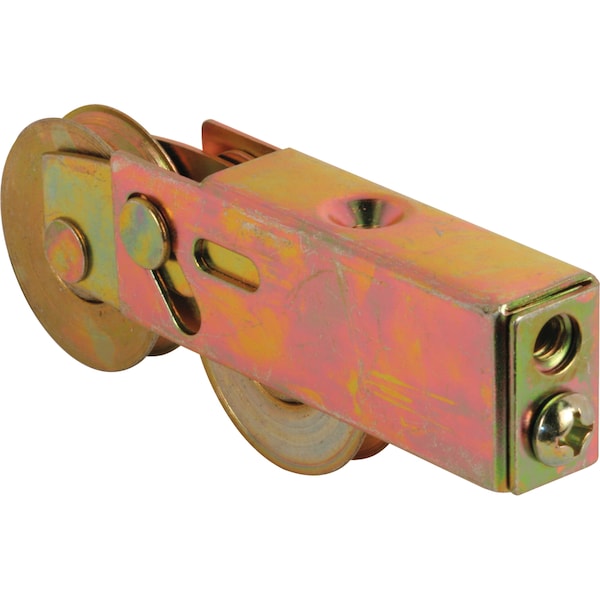 Prime-Line Steel Sliding Door Roller Tandem Assembly, 1-1/2 in. Diameter, Steel, Yellow Zinc Single Pack - D 1754