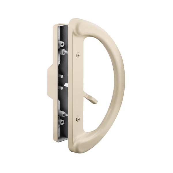Prime-Line Sliding Glass Door Handle Set, 3-15/16 in. Hole Center, Diecast, Tan - C 1343