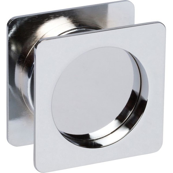 Delaney Hardware Contemporary Square Polished Chrome Hall, Closet Passage Sliding Pocket Door Lock - 370206