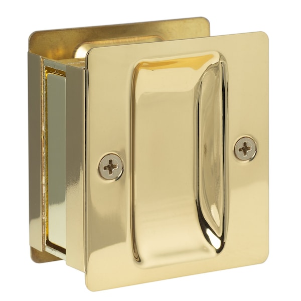 Sure-Loc Hardware Sure-Loc Hardware Round Pocket Door Pull, Privacy, Satin Brass - DP-R02 SB