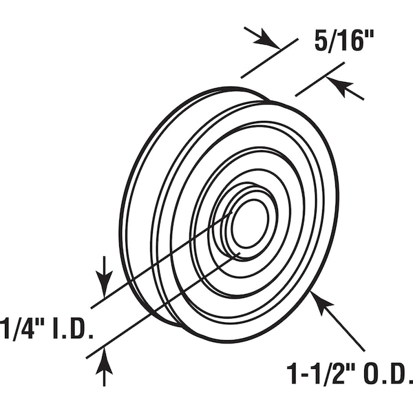 Prime-Line Prime-Line 1-1/2 in. D X 0.31 in. L Nylon/Steel Patio Roller 2 pk - 13562
