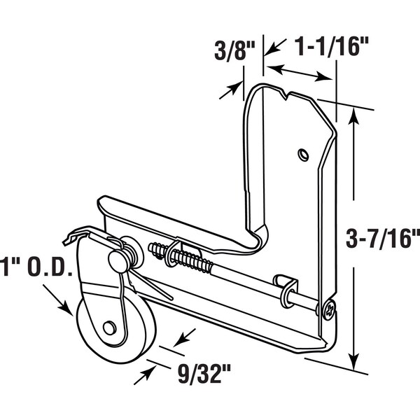 Prime-Line Prime-Line 1 in. D X 1/4 in. L Mill Aluminum/Nylon/Steel Roller Assembly 1 pk - 111136