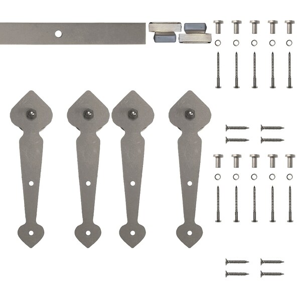 Quiet Glide Soft Close 72" Satin Nickel Spade Mini Double Barn Door Hardware - NT.1310.10.SN-72-2-SC