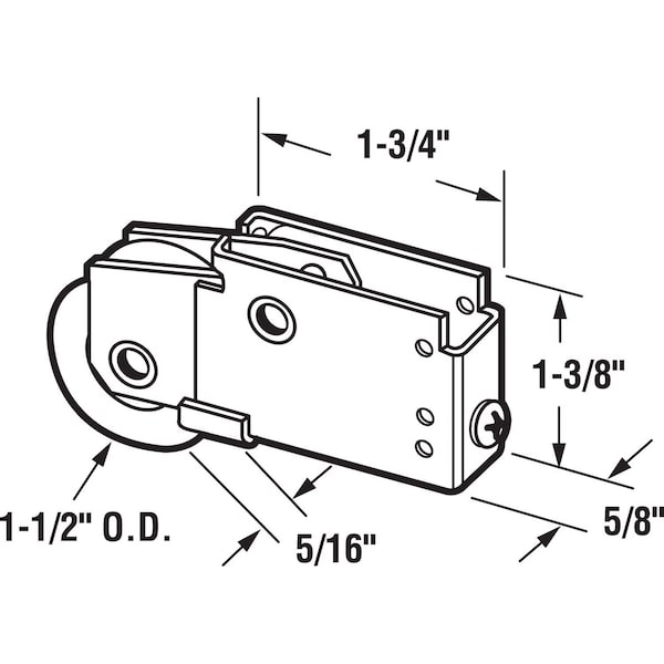 Prime-Line Prime-Line 1-1/2 in. D X 5/16 in. L Mill Plastic/Steel Mirror Door Bottom Roller 1 pk - 161771