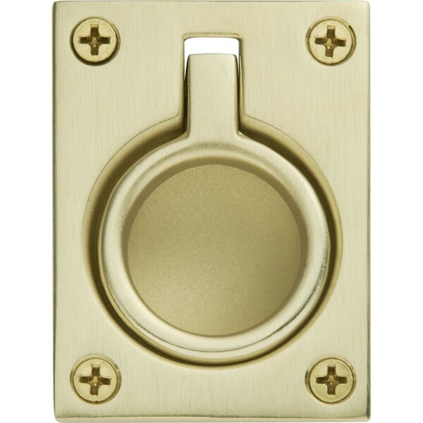 Baldwin Estate Lifetime Satin Brass Flush Ring Pull - 0394.044