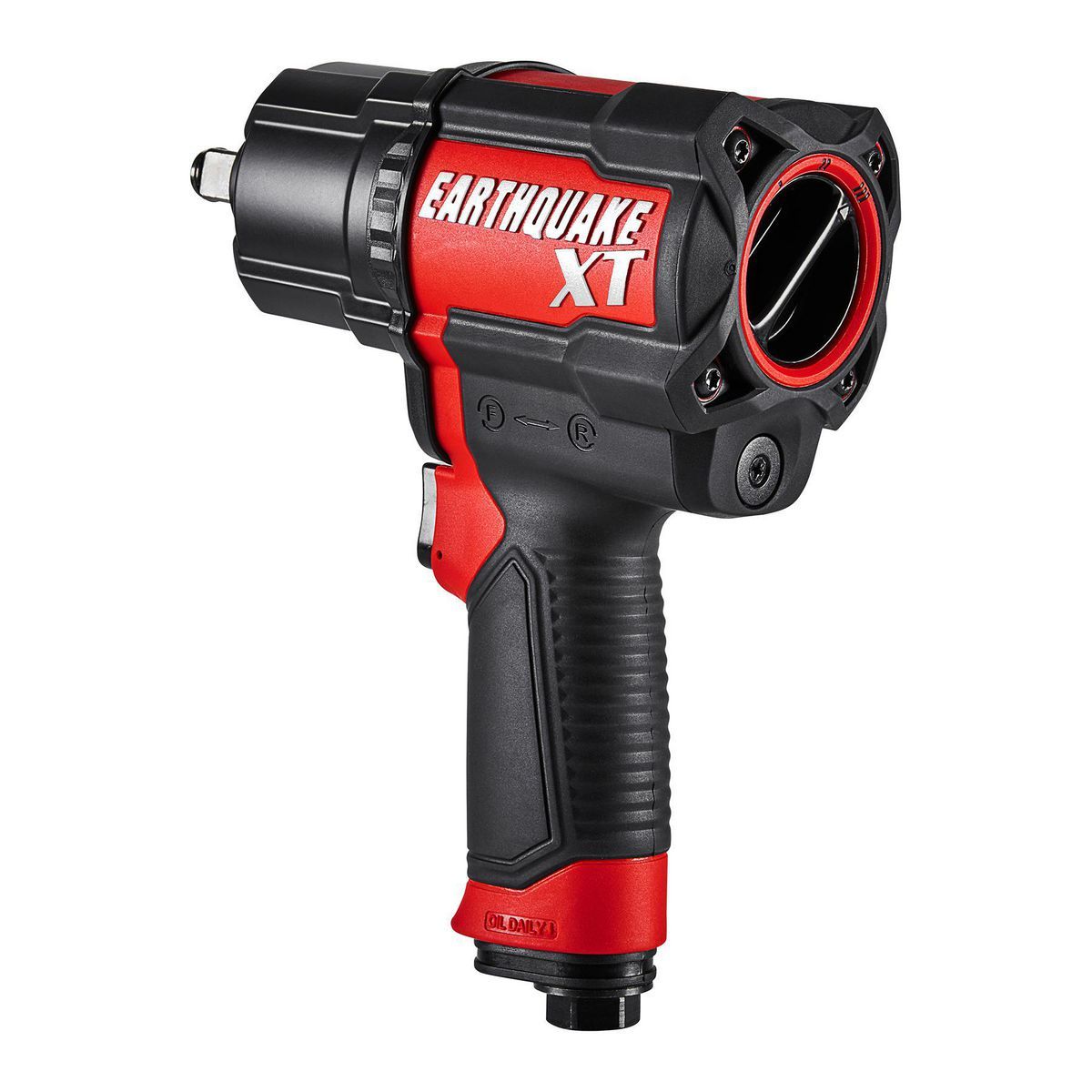 Llave de impacto de aire compuesto Earthquake Xt de 1/2 pulgadas, doble martillo, 1200 ft-lbs, rojo - 58681