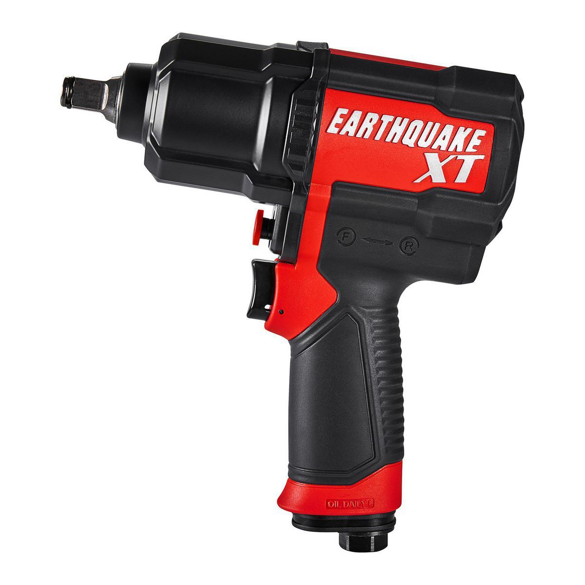 Llave de impacto de aire compuesto Earthquake Xt de 1/2 pulgadas, doble martillo, 1200 ft-lbs, rojo - 58681