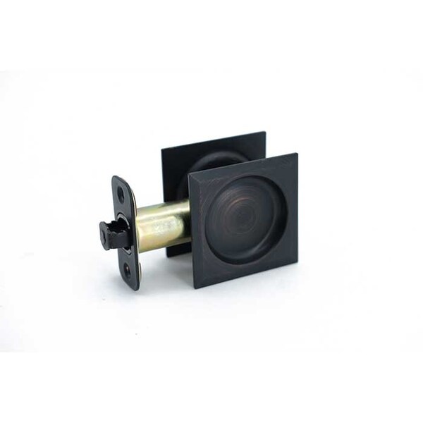 Orca Hardware Pocket Door Lock, Square, Passage Function, US10B Oil Rubbed Dark Bronze Finish - PDLSQ-PS-10B