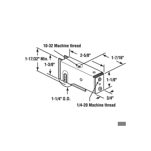 Prime-Line Single 1-1/4 in. Steel Roller Assembly, Ball Bearing, Plain Back Housing (Single Pack) - D 1832