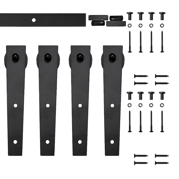 Quiet Glide Soft Close 60" Black Wedge Mini Double Barn Door Hardware - NT.1310.02.08-60-2-SC