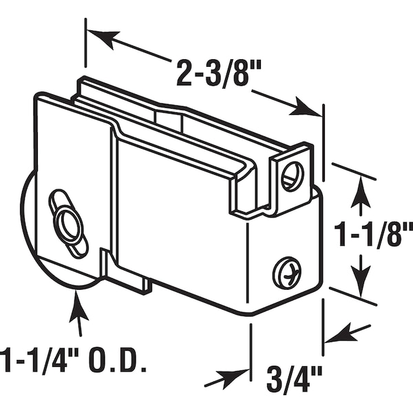 Prime-Line 1-1/4 in., Steel, Sliding Door Roller Assembly with Steel Ball Bearings Single Pack - D 1515