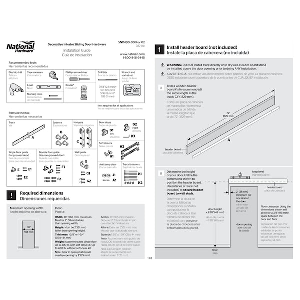 National Hardware National Hardware Designer 72 in. L Brushed Gold Steel Barn Door Hanger Kit 1 pc - N700-006