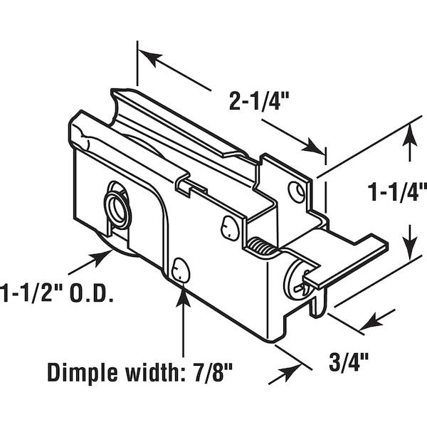 Prime-Line 1-1/2 in. Sliding Glass Door Roller Assembly, for Marshall Single Pack - D 1525