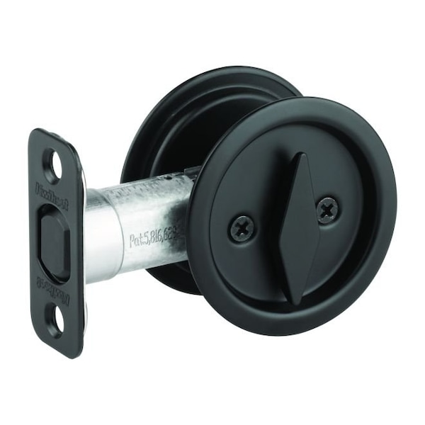 Kwikset Round Privacy Pocket Door Lock Iron Black Finish - 335-514