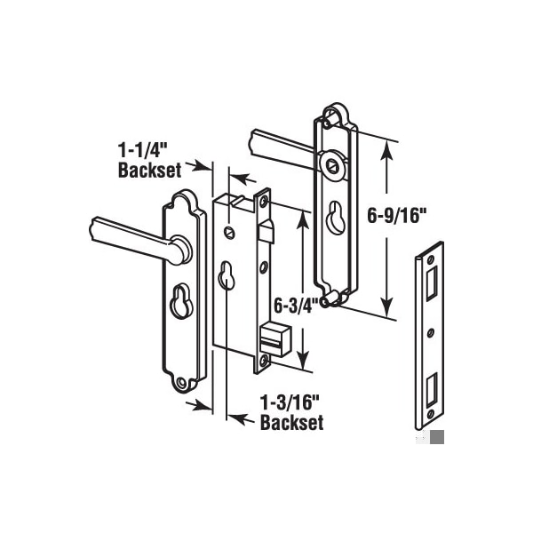 Prime-Line Zamak Twist-In Sliding Door Lock, 1-9/16 Inch Hole Spacing, Black - K 5092