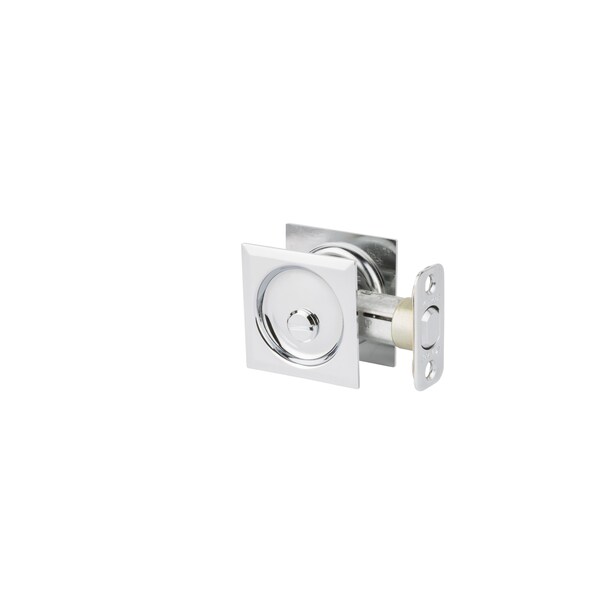 Kwikset Square Privacy Pocket Door Lock Bright Chrome Finish - 335SQT-26