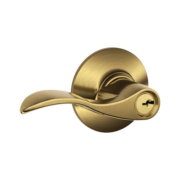 Schlage Schlage Accent Antique Brass Entry Lever KA4 1-3/4 in. - F51ACC609KA4