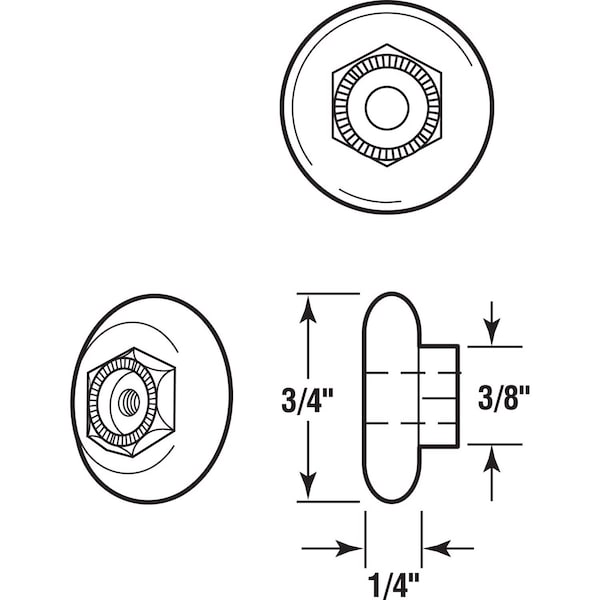 Prime-Line Prime-Line 3/4 in. D X 1/4 in. L White Plastic/Steel Tub Enclosure Roller 4 pk - 1901-A